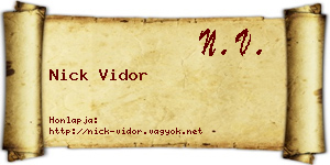 Nick Vidor névjegykártya